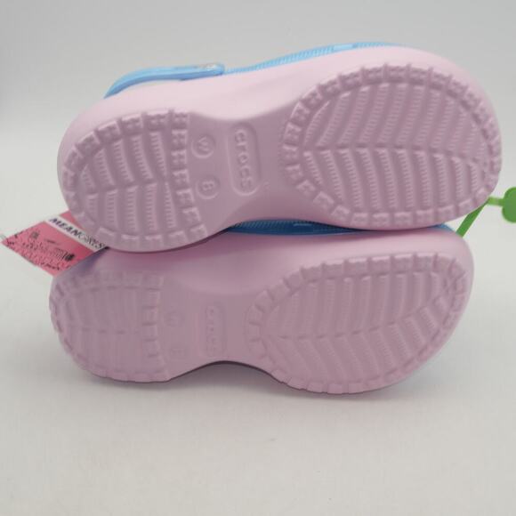 New Mean Girls Classic Platform Clogs Sandals  Blue Pink Fuzzy Lining Women's 8 - Picture 7 of 9